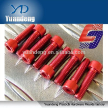 Red anodized aluminum socket head cap screws